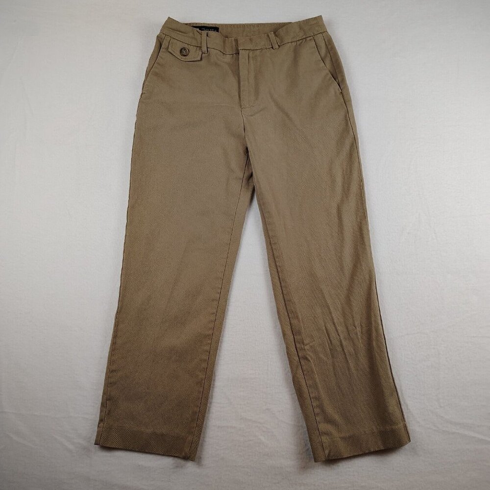 Zara Pants Womens Small Khaki Chino Cropped Trouser